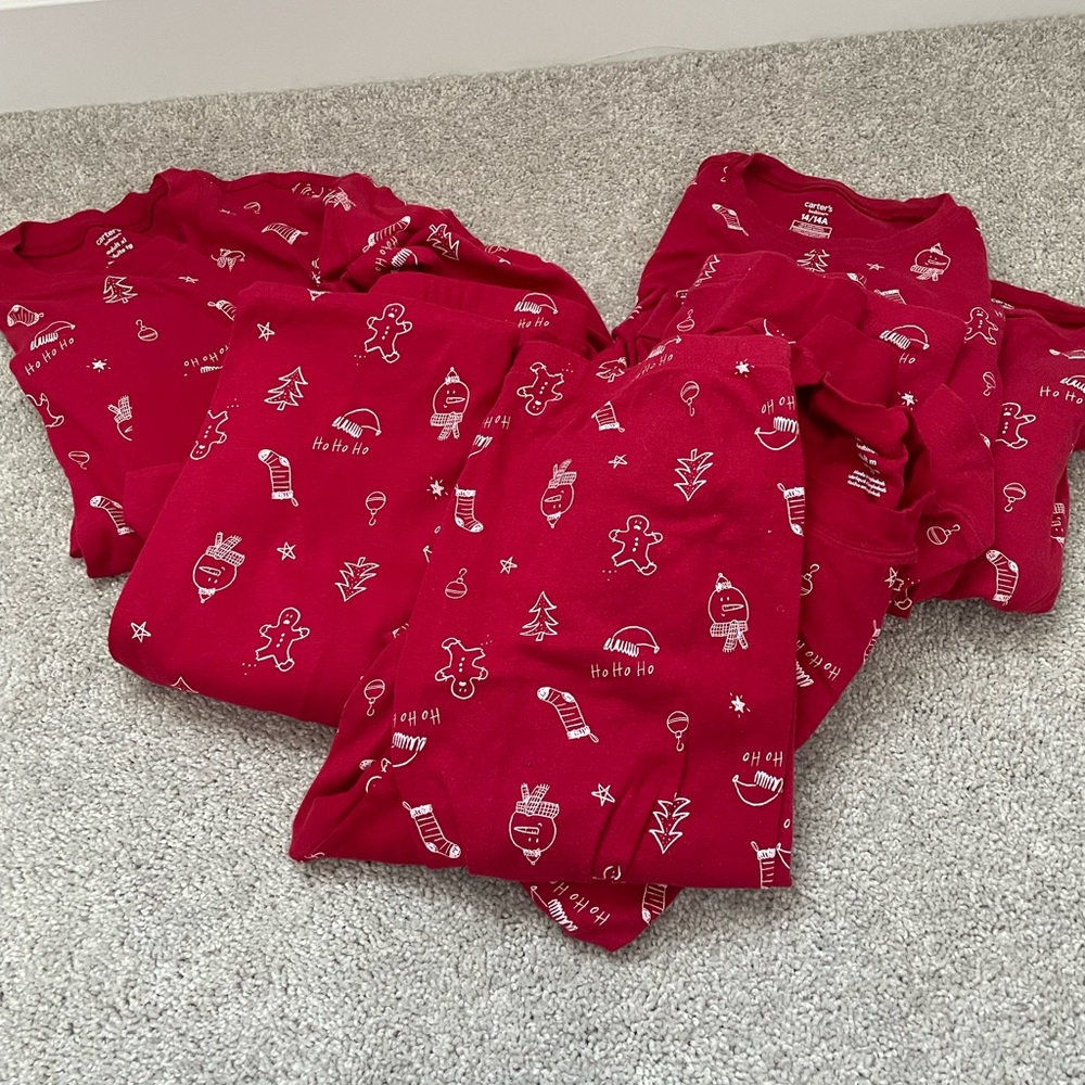 Carters Family Christmas Red Kids Pajamas